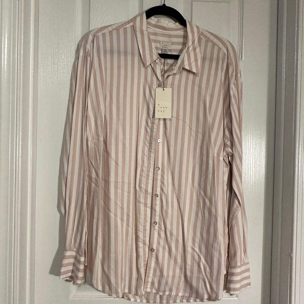a new day Button Down Blouse, Size XXL, NEW